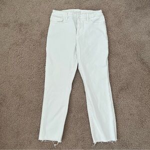 Good American White Good Legs Straight Mid Rise Ankle Jeans Size 8